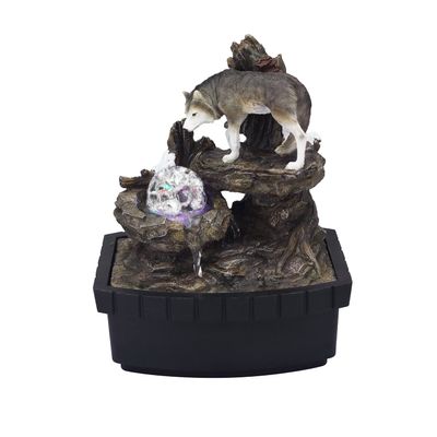ORE International 10.25-Inch Wolf Table Fountain