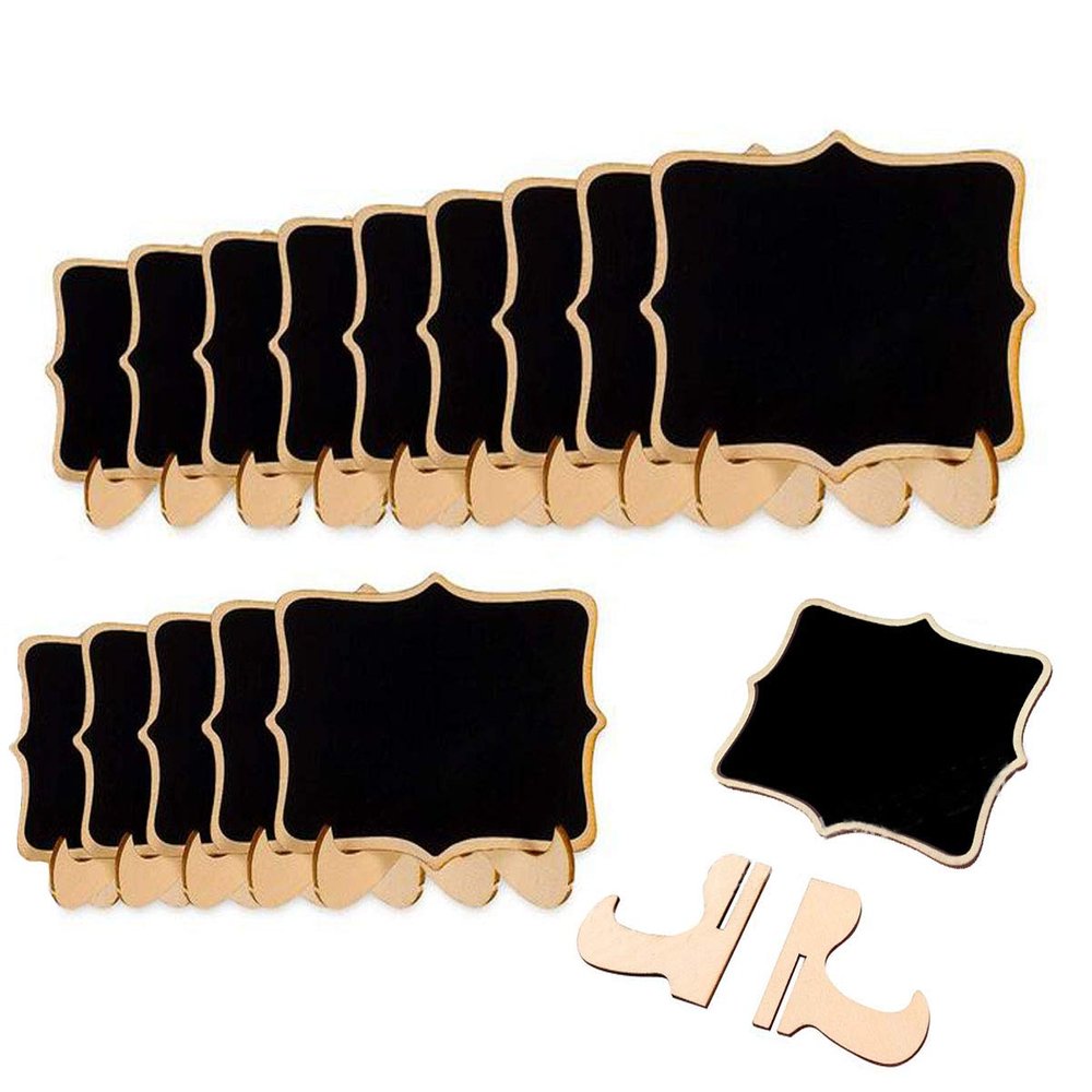 Teppylony 15 Pcs Stand with Mini Chalkboard Signs - Message Board Buffet & Catering Sign Wedding Party Bar and Event Decoration (B#)