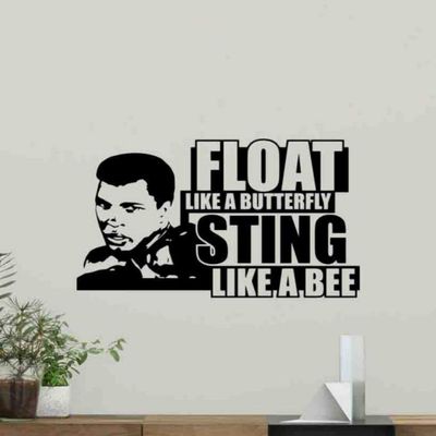 Float Like a Butterfly Sting Like a Bee Wall Decal Sign Ali Quote Vinyl Sticker Boxer Decor Gym Quote Fitness Poster Motivational Decor Sport Workout Wall Art Sport Boxing Mural 1073