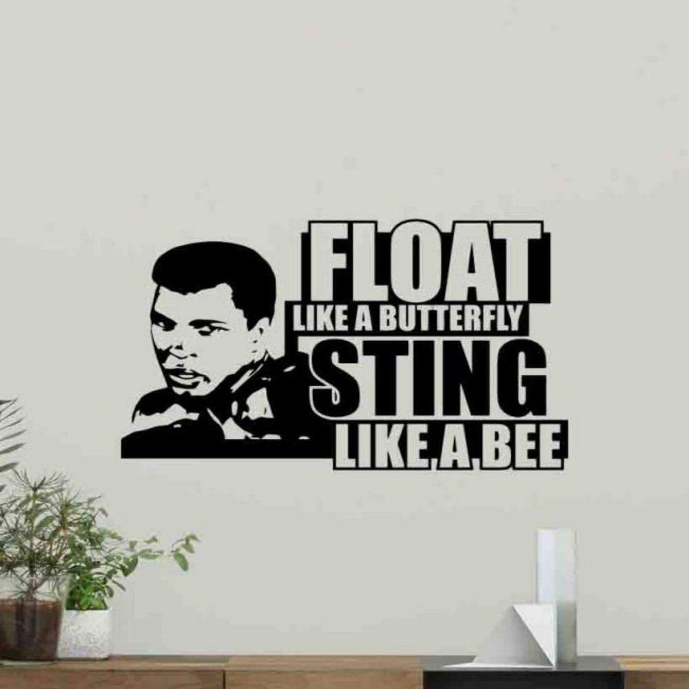 Float Like a Butterfly Sting Like a Bee Wall Decal Sign Ali Quote Vinyl Sticker Boxer Decor Gym Quote Fitness Poster Motivational Decor Sport Workout Wall Art Sport Boxing Mural 1073