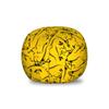 Lunarable Jurassic Storage Toy Bag Chair, Skeleton Tyrannosaurus Rex Dinosaur Silhouette Prehistoric Monster Animal Print, Stuffed Animal Organizer Washable Bag, Small Size, Yellow Black view 1