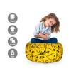 Lunarable Jurassic Storage Toy Bag Chair, Skeleton Tyrannosaurus Rex Dinosaur Silhouette Prehistoric Monster Animal Print, Stuffed Animal Organizer Washable Bag, Small Size, Yellow Black view 2