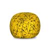 Lunarable Jurassic Storage Toy Bag Chair, Skeleton Tyrannosaurus Rex Dinosaur Silhouette Prehistoric Monster Animal Print, Stuffed Animal Organizer Washable Bag, Large Size, Yellow Black view 1