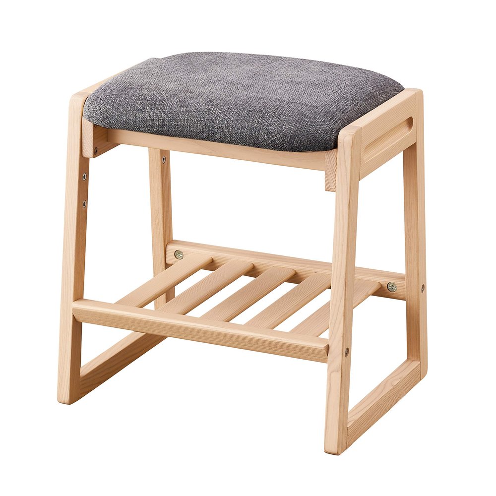 Koizumi Faliss FLC-802MOGY FLC-802MOGY Milky Oak Gray Natural Learning Study Chair Bench Size (W x D x H): 19.1 x 15.7 x 20.5 inches (48.5 x 40 x 52 cm)