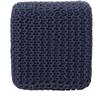 REDEARTH Square Hand Knitted Pouf - Foot Stool Ottoman Coffee Table - Cotton Cord Boho Pouffe - Poof Accent Footrest for Living Room - Bedroom - Library (16" x 16" x 16") - Navy Blue view 4