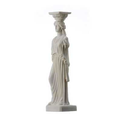 Column Caryatid Statue Acropolis Athens Greek Roman Alabaster 9.8"