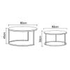 Coffee Tables Round Side Tables Modern End Tables Nesting Tables for Balcony and Living Room, Extendable Stackable, Wood and Metal, Black and Yellow view 3