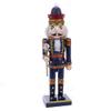 Home and Holiday Shops Blue King with Scepter Wood Christmas Nutcracker 15 Inch Decoration New view 1
