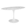 Contemporary Modern Urban Designer Dining Kitchen Room Dining Table Oval White Wood Metal Steel view 3
