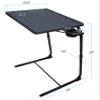5 STAR SUPER DEALS Portable Foldable TV Tray Table Deluxe - Laptop, Eating, Drawing Tray Table Stand with Adjustable Tray with Sliding Adjustable Cup Holder (White) view 2