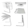 5 STAR SUPER DEALS Portable Foldable TV Tray Table Deluxe - Laptop, Eating, Drawing Tray Table Stand with Adjustable Tray with Sliding Adjustable Cup Holder (White) view 3