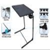 5 STAR SUPER DEALS Portable Foldable TV Tray Table Deluxe - Laptop, Eating, Drawing Tray Table Stand with Adjustable Tray with Sliding Adjustable Cup Holder (White) view 4