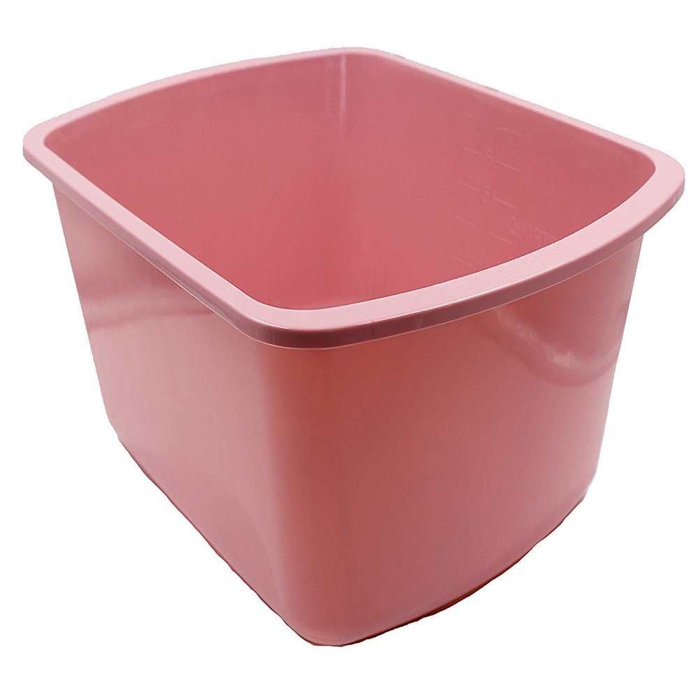 Comfort Axis Rectangular Plastic Wash Basin with Graduations, 6 Quart, 5 Pack, Rose
