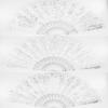 12 Pc Mix Spanish Style White and Silver Glitter Floral Pattern Folding Fan for Wedding Party Decor/Sweet 15 favors/Dancing Hand Fan/Table Setting/Wall Decoration/Out Door Wedding/Wedding Gift view 3