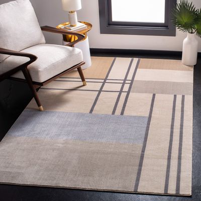 SAFAVIEH Area Rug 8x10 - Orwell Collection - Large - Ivory & Taupe, Mid-Century Modern Abstract Design, Non-Shedding & Easy Cleaning, Ideal for Living Room, Bedroom, Office, Dining Space (ORW302A)