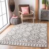 SAFAVIEH Global Collection Area Rug - 6'7" Square, Grey & Ivory, Non-Shedding & Easy Cleaning, Ideal for Living Room, Bedroom, Office, Dining Space (GLB878F) view 1