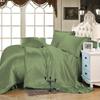 Kanak Bedding - 7 Piece Soft Silk Satin Soft Quilt,19 Inch Deep Pocket Sheet Set with Duvet Set Size Olympic Queen Colour Olive view 1
