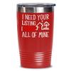 Realtor Funny Tumbler Gifts for Realtor Agent Mom and Dad Gag Gift for Real Estate Agents Tea Cup I Need Your Listing Mugs Realtors Gift for Men and W view 2