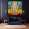 Lion Tapestry | Lion Art | Lion Wall Hanging | Sacred Geometry | Third Eye Visionary Art | Trippy Art | DMT Tapestry | Animal Totem | Atlan The Lion (Small) view 2
