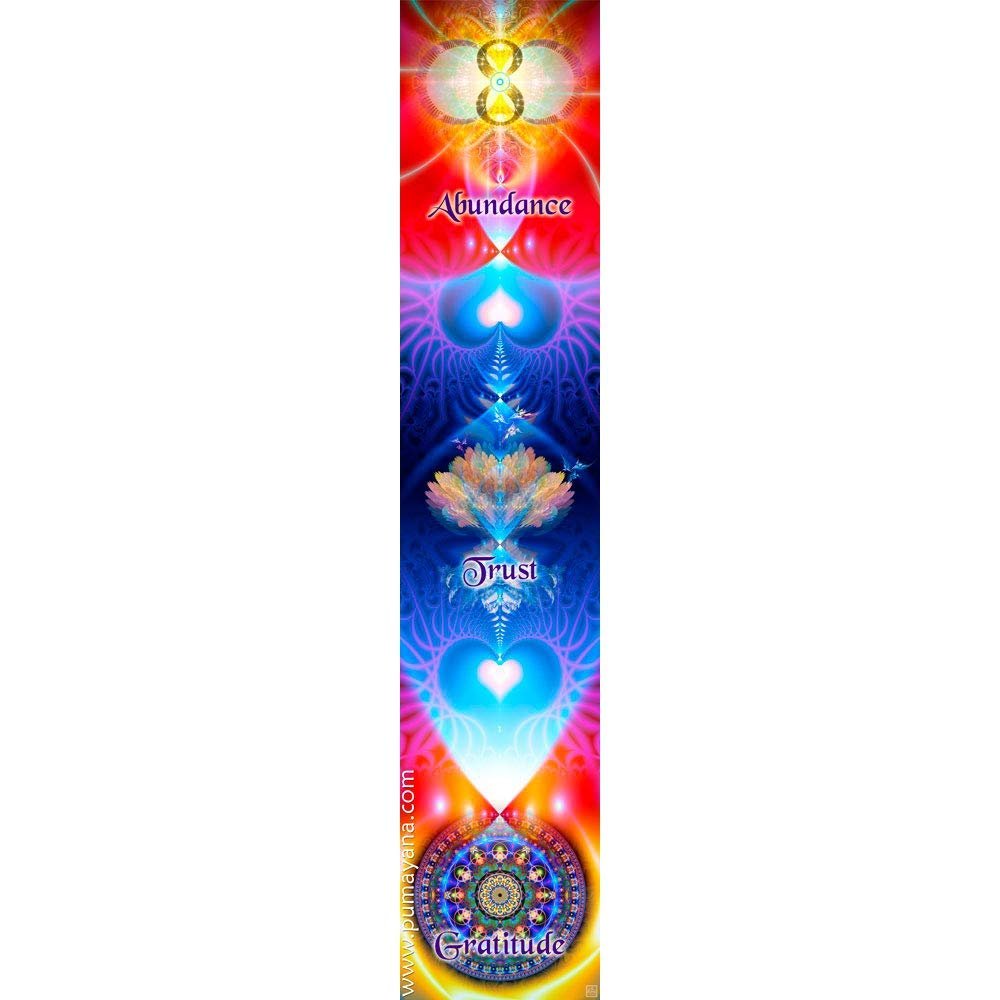 Gratitude Trust Abundance Inspirational Wall Hanging | Art | Tapestry | Wall Hanging | Mindfulness Gift | Meditation | Yoga | Spiritual | Healing (Small)