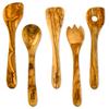 12-Inch Olive Wood Cooking Tools  5-Piece Wooden Kitchen Utensils Set with Spoons, Spatulas & Cooking Tools  Wood Kitchen Utensils Set for Cooking  Crafted Wood Essentials by DaTerra Cucina view 1
