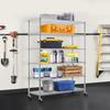 BestOffice | 6-Tier Wire Shelf with Wheels | 48"x18"x82" | Chrome | Adjustable Racks | Heavy-Duty Storage Shelves, Holds Upto 510 lbs | Rust-Resistant, No-Tool Assembly | for Home, Garage Shelving view 2