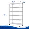 BestOffice | 6-Tier Wire Shelf with Wheels | 48"x18"x82" | Chrome | Adjustable Racks | Heavy-Duty Storage Shelves, Holds Upto 510 lbs | Rust-Resistant, No-Tool Assembly | for Home, Garage Shelving view 3