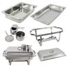 Epetlover 8 Quart Stainless Steel Chafing Dishes with Water Pan and Chafing Fuel Holder Complete Catering Buffet Warmer Set (2 Packs) view 4