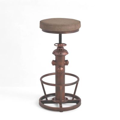 BOKKOLIK Vintage Swivel Bar Stools-Industrial Counter Height Chairs-Kitchen Dining Office-Soft Pu Top Adjustable 25-31inch