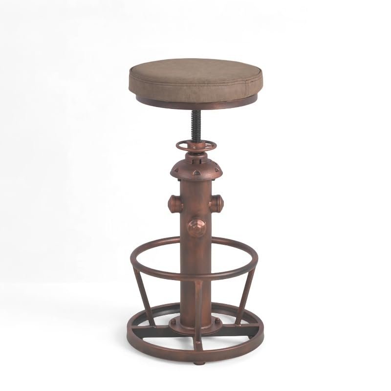 BOKKOLIK Vintage Swivel Bar Stools-Industrial Counter Height Chairs-Kitchen Dining Office-Soft Pu Top Adjustable 25-31inch