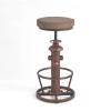 BOKKOLIK Vintage Swivel Bar Stools-Industrial Counter Height Chairs-Kitchen Dining Office-Soft Pu Top Adjustable 25-31inch view 1