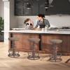 BOKKOLIK Vintage Swivel Bar Stools-Industrial Counter Height Chairs-Kitchen Dining Office-Soft Pu Top Adjustable 25-31inch view 2