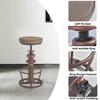 BOKKOLIK Vintage Swivel Bar Stools-Industrial Counter Height Chairs-Kitchen Dining Office-Soft Pu Top Adjustable 25-31inch view 4
