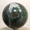 2.7" 455g Natural Green w/White Apatite Sphere Polished Gemstone Crystal Mineral Collectible Ball - Peru + Stand view 2