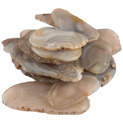 June&Ann Natural Color Agate Light Table Slices, 10 Pcs Irregular Polished Agate Slab Cards Healing Crystals Geode Stones for Home Decoration & Jewelry Making