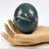 3" 625g Deep Green w/White Apatite Sphere Polished Natural Gemstone Crystal Mineral Collcetible Dcor Ball from Peru + Stand view 4