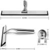 BININBOX Shower Squeegee for Shower Doors, Window, Bathroom, Mirror and Car Glass, All-Purpose Cleaning Squeegee with Powerful Suction Cup Hooks Holder Stainless Steel, 10 Inches. (Silver) view 2