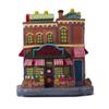 QPURP Christmas Village House with Light, Light up Market Scene Holiday Decor Building view 2