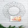 Red Co. Silver Metal Wreath - Wall Mount Christmas Card Holder - 17" Dia view 3