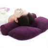 ALIBO Organic Buckwheat Hulls Cylinder Cervical Round Roll Neck Rest Bed Sleeping Pillow for Side, Back Stomach Sleeper Pain Relief Bolster Love Heart Shaped Headrest with Breathable Hole Purple view 1