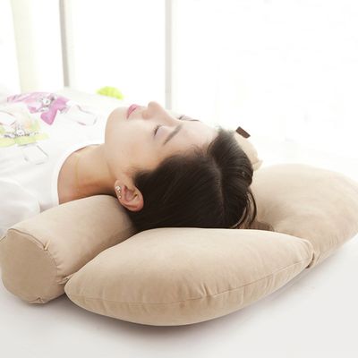 ALIBO Cervical Round Roll Bed Sleeping Pillow Neck Pain Relief Headrest Support with Organic Buckwheat Hypoallergenic Orthopedic Bolster for Side,Back and Stomach Sleeper,Linear Traction, 23"x14.6"