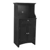 American Furniture Classics OS Home and Office Coffee Maker Utility Cabinet in Black Kitchen Microwave cart view 1