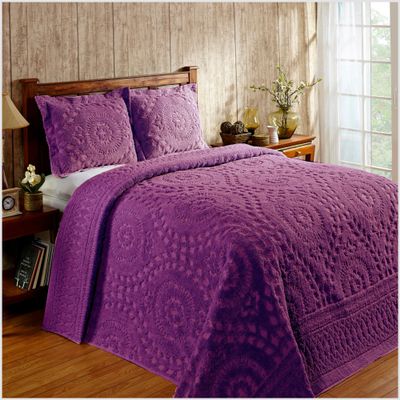 Better Trends 1 Piece Chenille Bedspread Twin Size 100% Cotton Chenille Bedding Lightweight Medallion Pattern Bedroom Decor Rio Collection