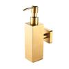AOTAKE Brushed Gold Soap Dispenser Stainless Steel Refillable Liquid Soap Dispenser Bottle for Bathroom Kitchen Wall Mounted (square) view 1