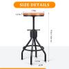 Diwhy Industrial Vintage Kitchen Counter Height Adjustable Bar Stool, Farmhouse French Stylish Kitchen Stool, Swivel Chair, Solid Wood Metal Chiar, Easy Installation, Fully Welded Set of 2 (Black) view 2