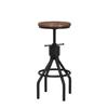 Diwhy Industrial Vintage Kitchen Counter Height Adjustable Bar Stool, Farmhouse French Stylish Kitchen Stool, Swivel Chair, Solid Wood Metal Chiar, Easy Installation, Fully Welded Set of 2 (Black) view 4