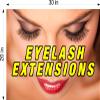Eyelash I Extensions Poster Salon Sign Ad Horizontal (Perforated 70/30 Window Vinyl, 30W x 20H) view 2
