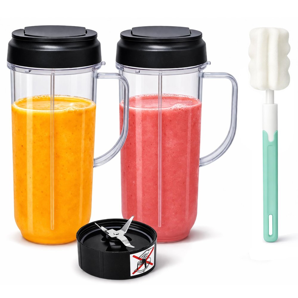 22OZ Magic Bullet Blender Cups, Tall 22oz Cup with Cross Blade,250W MB1001 Replacement Parts Compatible with Magic Bullet Blender Juicer Mixer