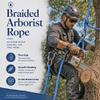 YUZENET Braided Polyester Arborist Rope (3/8 inch X 100 feet) High Strength Bull Rope for Tree Work Truck Securing Camping Swing, Blue/Red view 4