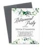 Modern Pink Paper Elegant Retirement Dinner Invitation, Floral Retirement Party Invites, Your choice of Quantity and Envelope Color view 1